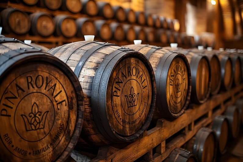 Piña Royale barrels in the cellar